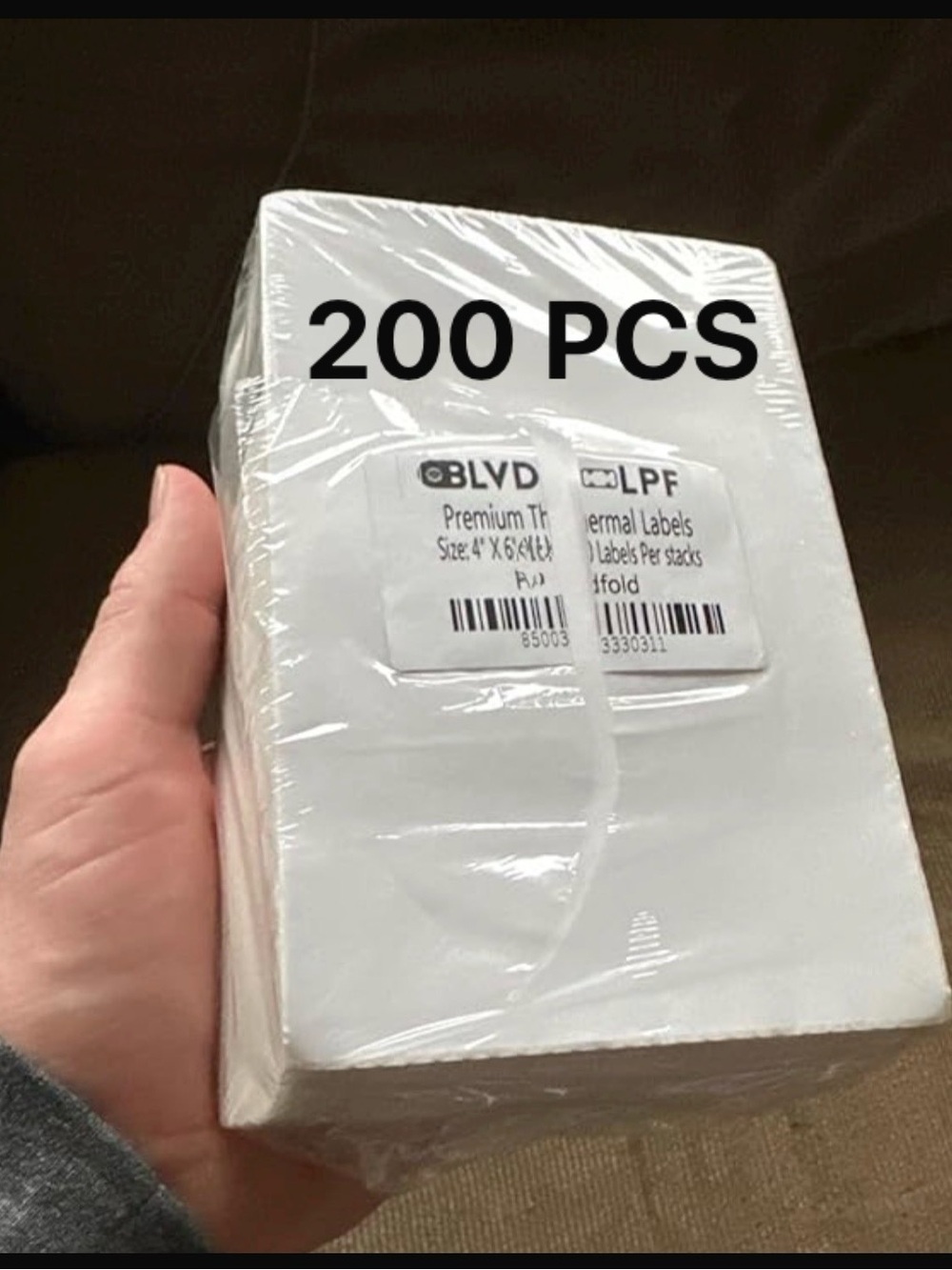 Direct Thermal Shipping Labels for Zebra & Rollo Printers, Fanfold, 200 PCS 4x6”